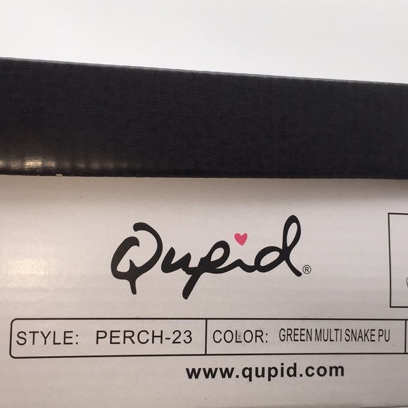 Qupid Women’s Platform Green Faux Snakeskin 5.5 in Heels Size 7 - Picture 14 of 16